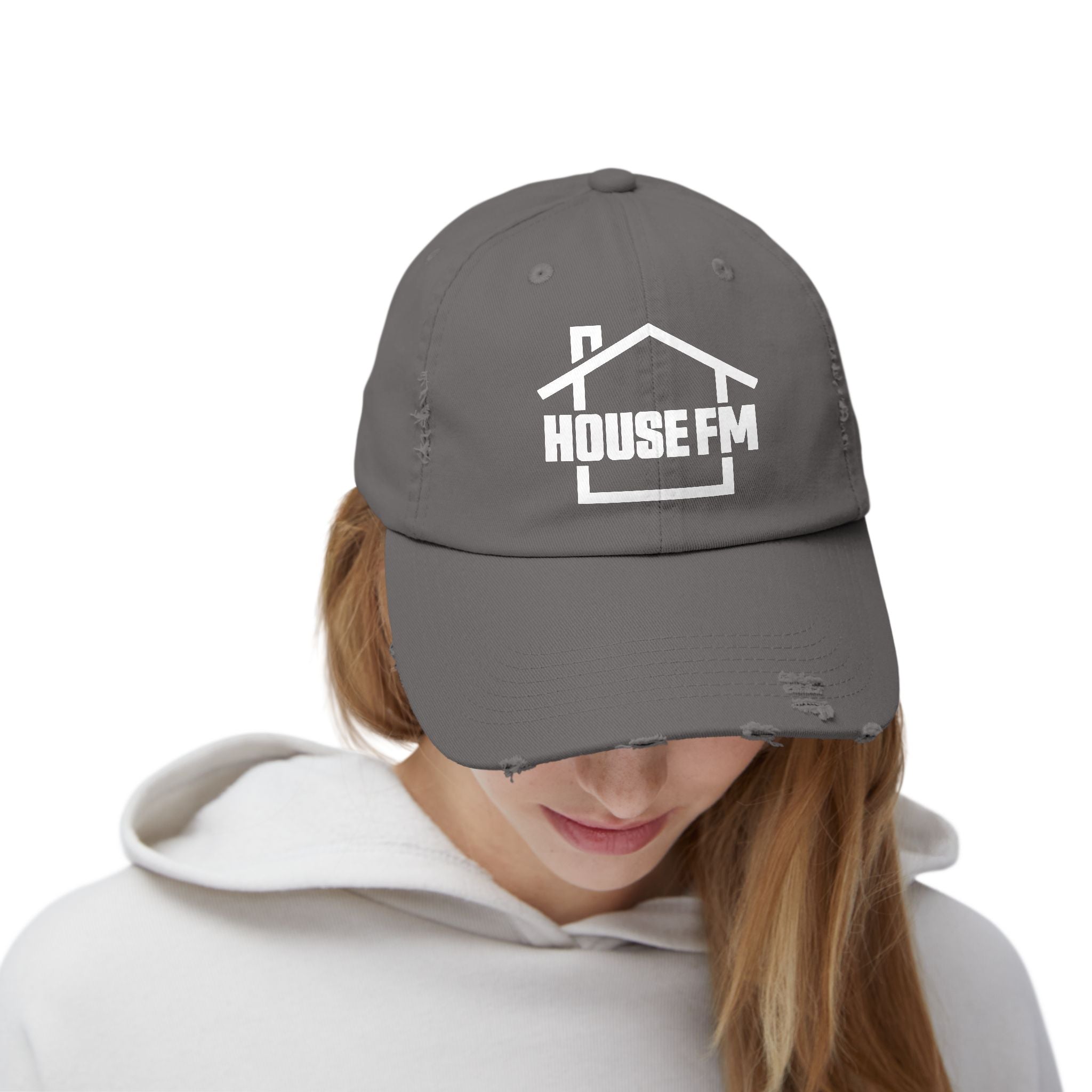 Unisex Distressed Cap - House FM Logo Fashion Hat