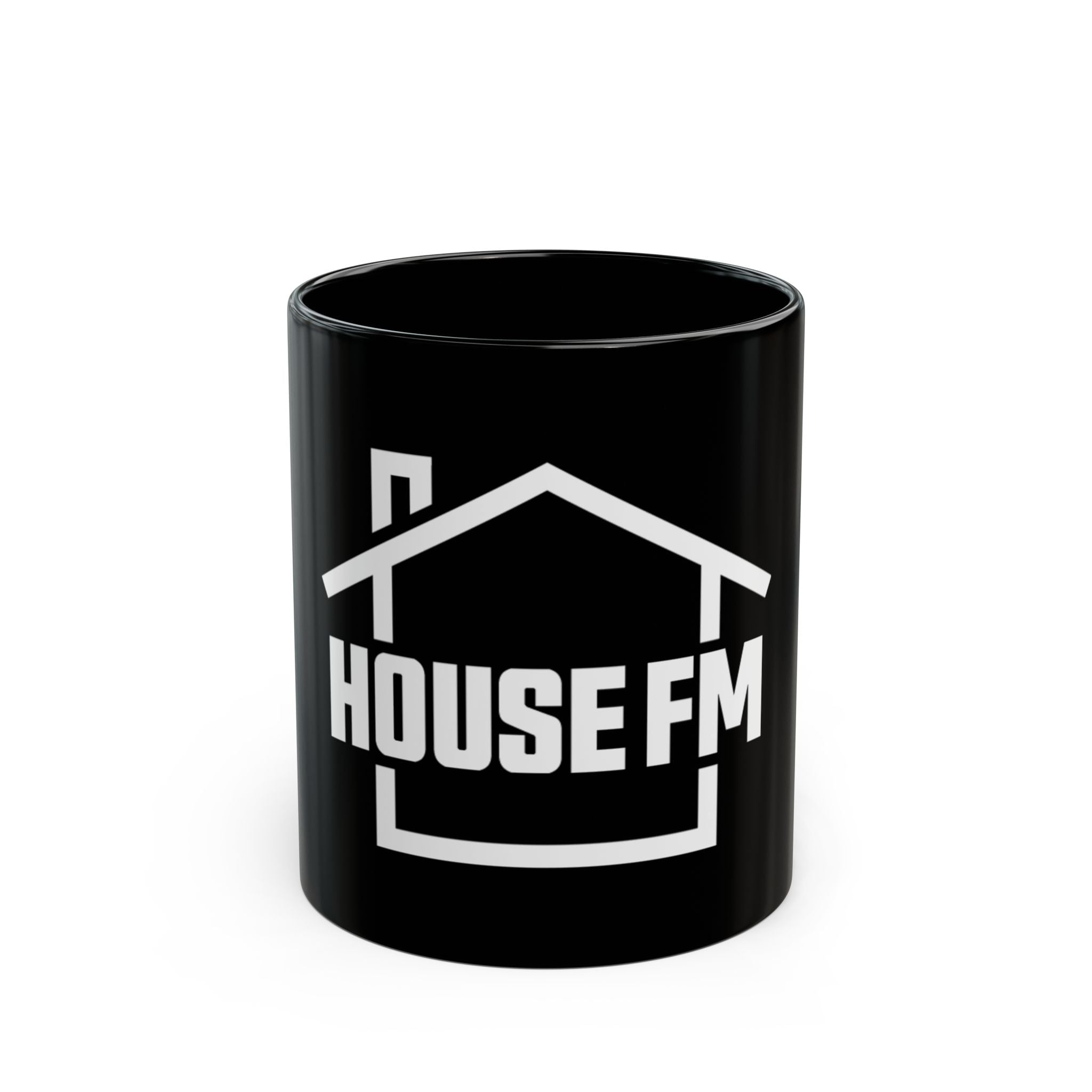 Custom Black Mug - House FM Logo | Perfect for Coffee Lovers & House Music Fans