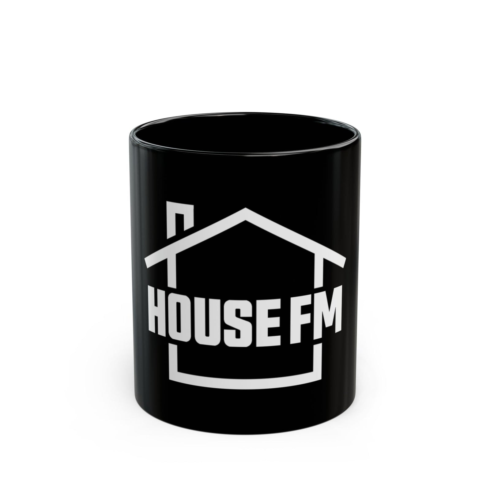 Custom Black Mug - House FM Logo | Perfect for Coffee Lovers & House Music Fans
