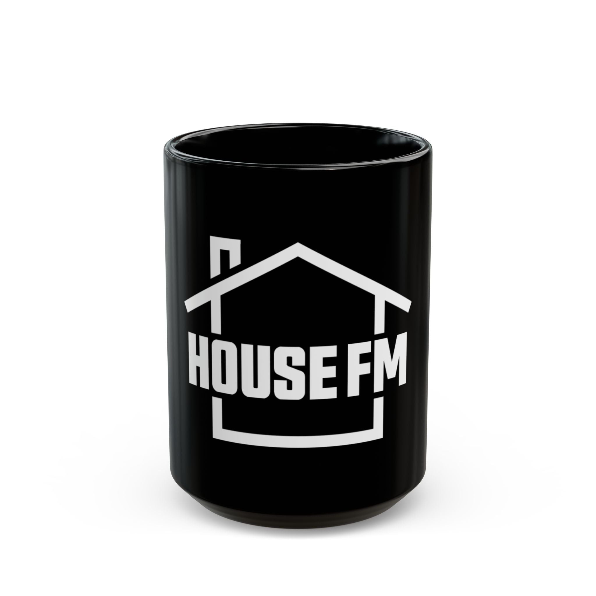 Custom Black Mug - House FM Logo | Perfect for Coffee Lovers & House Music Fans